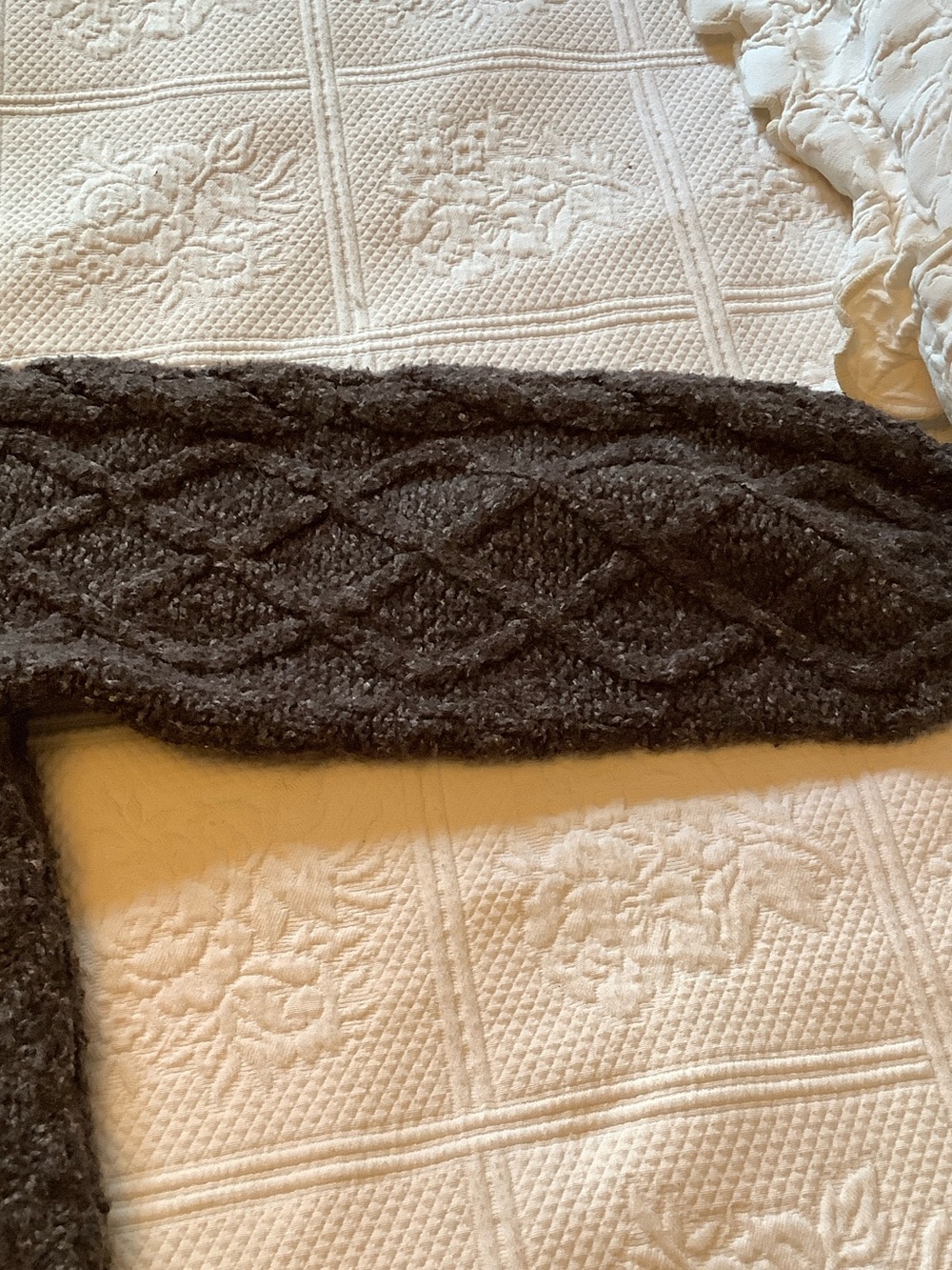 Lucky Brand Chocolate Brown Button-Up Cable Cardigan - Picture 6 of 6